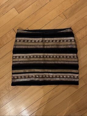 Vero Moda Black and Gold Striped Mini Skirt